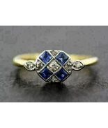 Anello di fidanzamento unico in tanzanite blu con taglio Princess CZ da 1... - $97.08