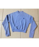 Sweatshirt CHAMPION Reverse Weave Womens Size XS Blue Long Sleeve (tld) - £16.07 GBP