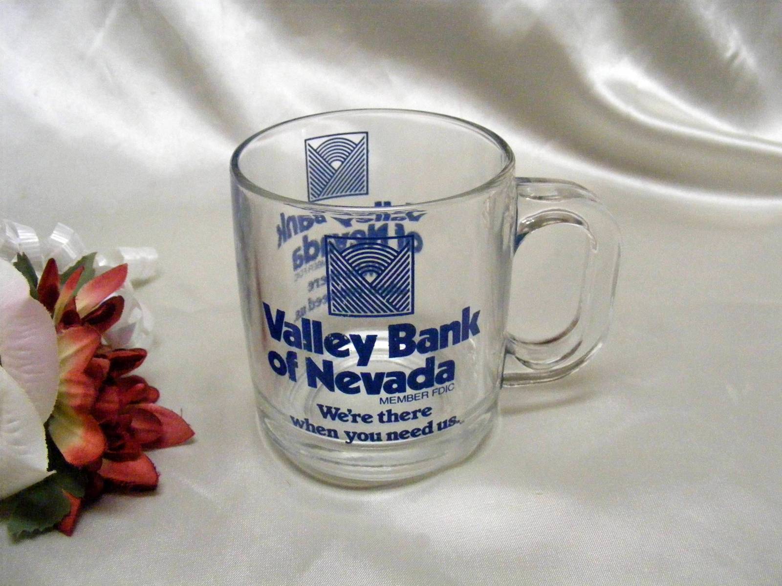 3906 Vintage Valley Bank of Nevada Glass Coffee Mug - £5.19 GBP