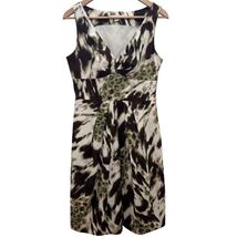 Banana Republic Sleeveless Dress, Animal Print Brown, Size 6 - $8.99