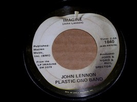 John Lennon Imagine 45 Rpm Phonograph Record Vintage Apple Brown Label - £9.54 GBP