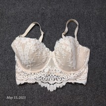 Victoria Secret Dream Angels Lined Demi Cup Lace Longline Bra Size 34 DD... - $24.67