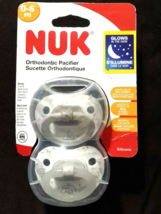Nuk Orthopedic Pacifiers 0-6 Months 2 Pack BPA Free Silicone NEW Glow in... - £11.63 GBP
