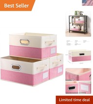 Versatile Large 14.9x9.8 Collapsible Storage Bins - 3-Pack, Chic Pink &amp; ... - $89.99