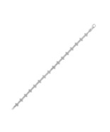 Sterling Silver Sideways Linked Cross 7&quot; Bracelet - $36.00