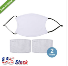 Blank Sublimation face mask with filter pocket 2 free filters Black Straps - £3.98 GBP