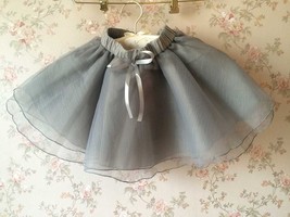 Flower Girl Skirts, Baby Tutu Skirt, Gray Infant Tulle Skirt image 5