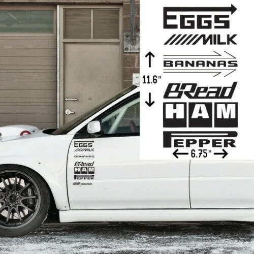 For 1Set/12Pcs Grocery List Sponsor Decal Pack Door Stickers Milk Eggs B... - $41.05