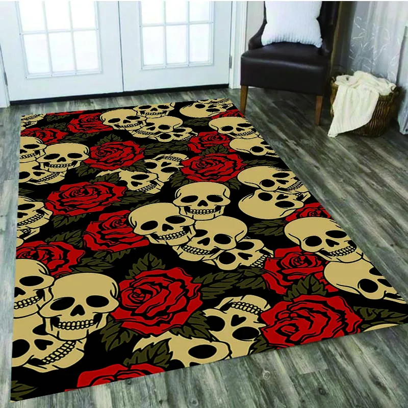 Play Skull Horror Series Carpet Living Room Home Decor Sofa Table Rug Anti Slip  - £26.15 GBP