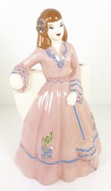 Weil Ware California Pottery TALL Lady Girl Vase Planter Pink Dress Flowers 10% - £23.34 GBP