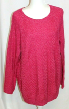 Sonoma Sweater Size Xxl Hot Pink Round Neck Long Sleeve Relax Fit Knitted Nwt - £14.54 GBP