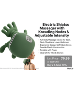 Electric Shiatsu Neck Massager 3D Kneading Heat Therapy for Back &amp; Shoul... - $79.19