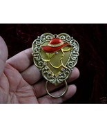 (#E687) Red hat lady love Eyeglass pin pendant ID badge holder loop glasses - $36.45
