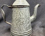 Antique Gray Graniteware Metal Tea Coffee Pot - $20.79