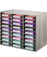 VEVOR Wood Literature Organizer File Sorter Paper Storage Holder 27 Slot... - £72.67 GBP