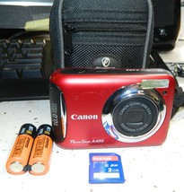 Canon PowerShot A495 10.0MP CCD Digital Camera - Red Tested Working! - £55.90 GBP