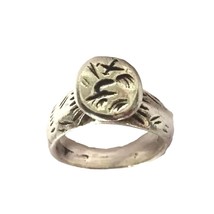 Antique Seal Ring Solid Silver Initials Mono France 18th Century 6.15 Man Women - £353.98 GBP