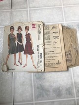 VINTAGE DRESS PATTERN McCall&#39;s 6959 Misses&#39; &amp; Junior Dress Jumper 1963 S... - £6.06 GBP