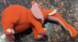 Vintage Mattel Arco Toys TANTOR Tarzan Elephant Rust Orange 8&quot; Plush Disney - £10.94 GBP