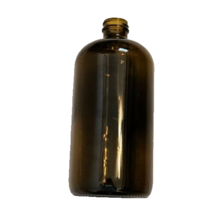 Dark Brown Amber Glass Bottle Large 8 Inches Tall 32 Oz No Lid Never Used New - $6.94