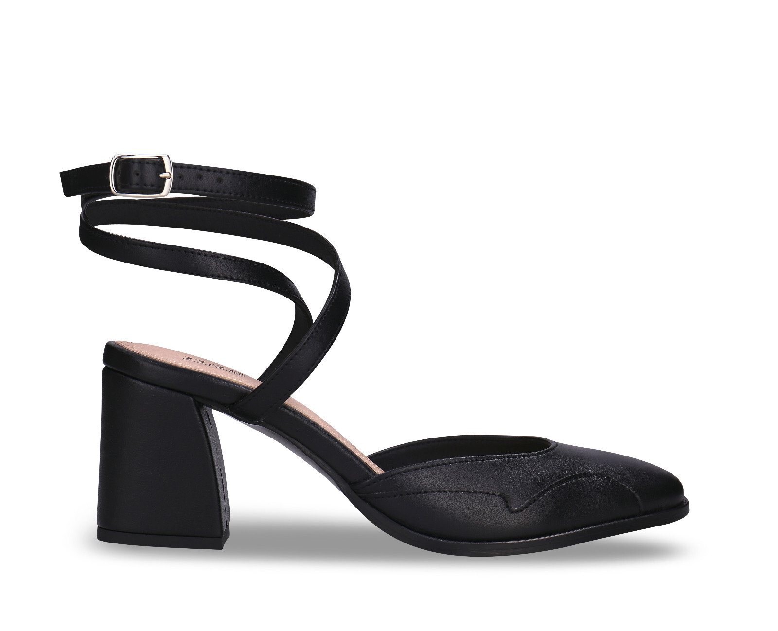 Vrouwen slingback hak veganistische schoen zwarte sandaal gekruiste riem... - £83.56 GBP