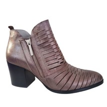 Donald J Pliner Elton Pewter Leather Metallic Women&#39;s Ankle Bootie Boots 10M - £48.30 GBP