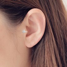 New Cute Korean Style AAA Cezch Zircon Little Star Non Piercing Clip Earring Ear - £8.49 GBP