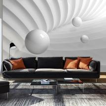 Tiptophomedecor Peel and Stick 3D Illusion Wallpaper Wall Mural - White Symmetry - £47.95 GBP+