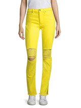COTTON CITIZEN Womens Jeans Skinny Fit Everyday Cozy Solid Yellow Size 24W 201 - £75.55 GBP