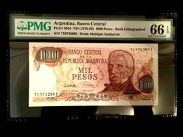 Argentina 1000 Pesos 1976 World Paper Money UNC Currency - PMG Certified Coll... - £51.95 GBP