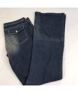 Vintage Guess Blue Denim Tab Pocket Mom Jeans Size 32 Stretch 34x35 - £19.39 GBP
