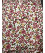 APRIL CORNELL TABLECLOTH RECTANGLE 52x 72 Flowers Hot Pink &amp; Yellow - €33,19 EUR