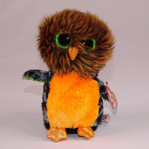 Ty Beanie Boos Midnight Owl Sparkle Eyes Plush Stuffed Animal Halloween ... - £6.69 GBP