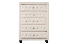 Modern Crystal Tufted Velvet Chest - 5 Drawers - $739.99