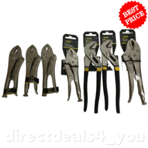 Steel Grip  7&quot;, 10&quot;  Steel Straight and Curved Jaw Locking/Groove Pliers - £53.72 GBP
