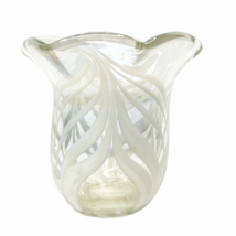Vintage Studio Art Glass Pulled Feather Vase Signed WE Porter ‘83 Hand Blown  - £42.72 GBP