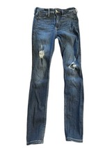 Hollister Dark Wash High Rise Skinny Jeans w Rip Size 1 - £12.09 GBP