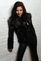 Women Black Color Punk Style Genuine Leather Silver Spike Studs Handmade Jacket - £234.95 GBP