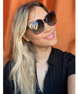 New GUCCI Oversized Tortoise Blue Clubmaster 54mm Women&#39;s Sunglasses - £141.96 GBP