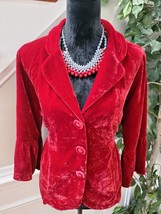 NY Collection Women Red Long Sleeve Single Breasted Buttons Front Blazer Size L - £26.37 GBP