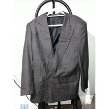 Pierre Balmain Wool Jacket Check Blazer Coat, Brown Black, 40L Chest, Cl... - $69.30