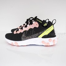 NIB Nike CD6964-002 Women React Element 55 PRM Shoes Sneakers Black Coral Size 7 - £55.90 GBP