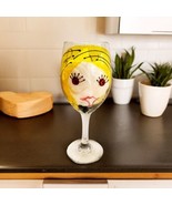 Vino Princess Blonde hair Blue eyes Wine Girl Leslie&#39;s Handpainted Glass - $3.95