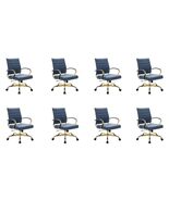 LeisureMod Benmar Leather Office Desk Chair, Mid-Back Ergonomic Swivel C... - $33,969.49 MXN