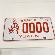 Yukon Sample License Plate 0000 1979 Klondike Miner CG-37 White Orange Vtg - £26.66 GBP