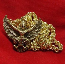 Garuda Magic Eagle Bird Amulet Life Guard Pendant &amp; 24 Inch Gold Plated Necklace - £26.23 GBP