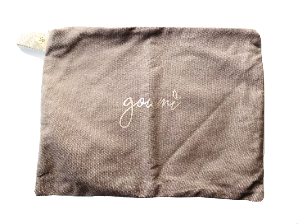 Goumikids Boutique NEW Diaper/Baby Bag Pouch Zip Cotton Gray Gold 15x12 - $11.75
