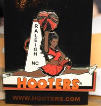 New! Raleigh, Nc Hooters Cheerleader Girl Split A (BLACK/RED Pom Poms) Lapel Pin - £11.71 GBP