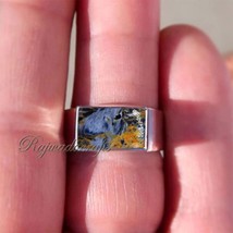 Real Pietersite Signet Ring Multicolor Gemstone 925 Silver Jewelry Gift for Him - £54.74 GBP