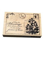 Recollections Christmas Noel Holiday Wood Mount Rubber Stamp - £7.63 GBP